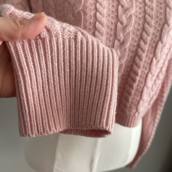 Better Be Pink Cable Knit Cropped Sweater Size Large - Picture 3 of 7